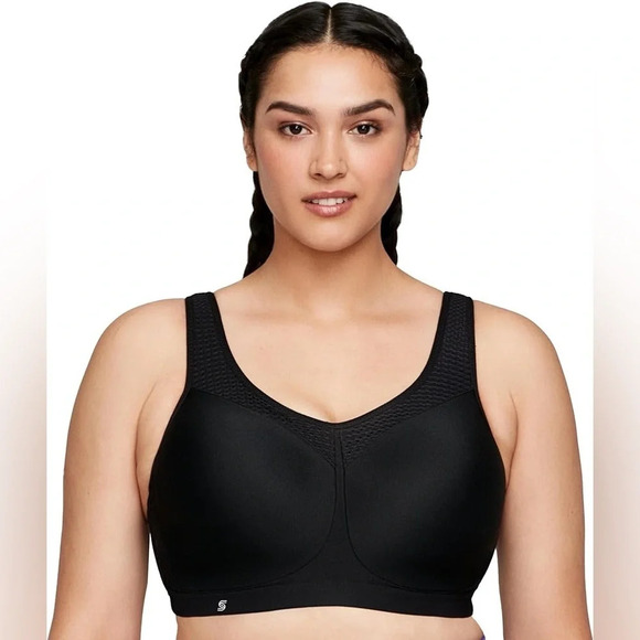 Glamorise Women's Plus Size Hi-Impact black  Sports Bra underwire 44H - Picture 1 of 13